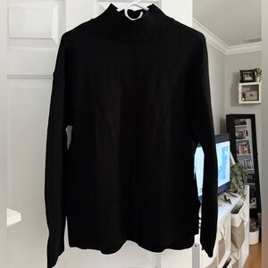 Mock neck Black Knit Sweater